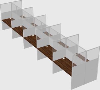 Shared rectangular cubicle