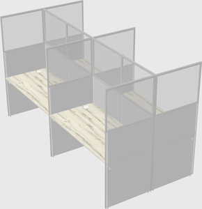 Shared rectangular cubicle