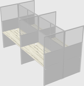 Shared rectangular cubicle
