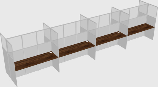 Shared rectangular cubicle