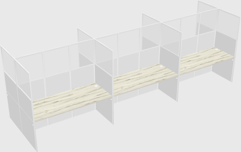 Shared rectangular cubicle
