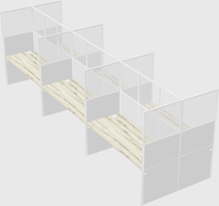 Shared rectangular cubicle