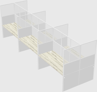 Shared rectangular cubicle