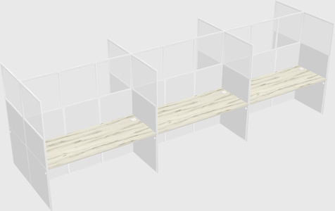 Shared rectangular cubicle