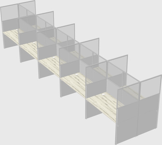Shared rectangular cubicle
