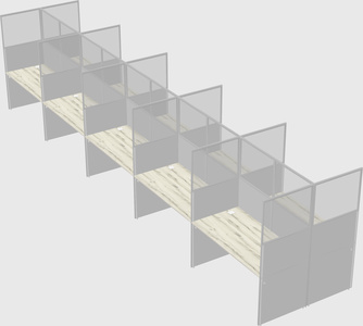 Shared rectangular cubicle