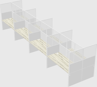Shared rectangular cubicle