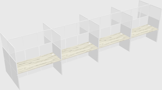 Shared rectangular cubicle