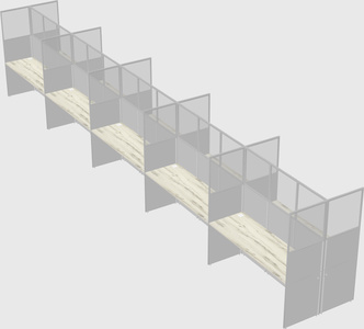 Shared rectangular cubicle
