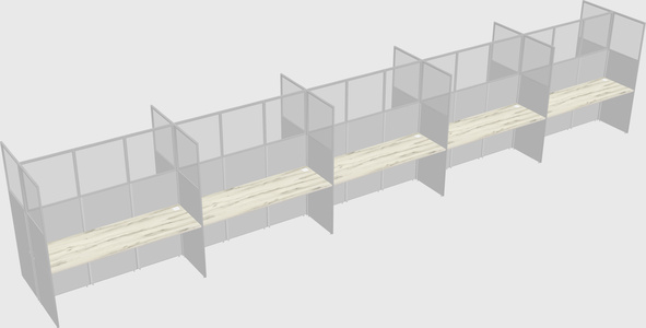 Shared rectangular cubicle