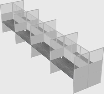 Shared rectangular cubicle