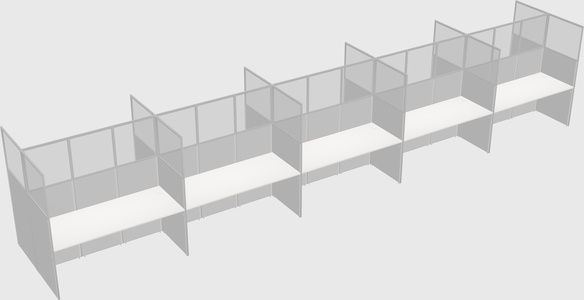 Shared rectangular cubicle