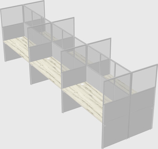 Shared rectangular cubicle