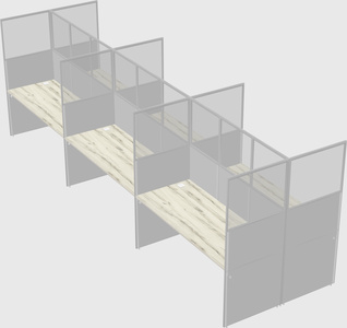 Shared rectangular cubicle