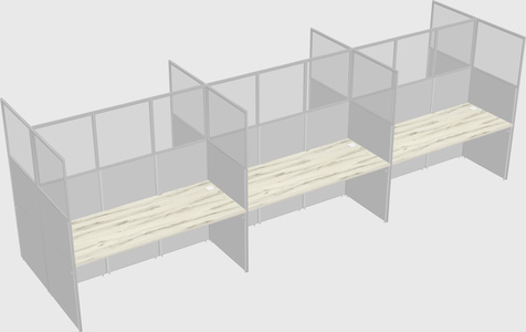 Shared rectangular cubicle