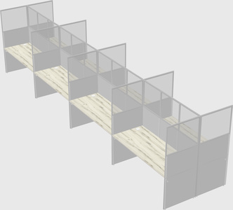 Shared rectangular cubicle