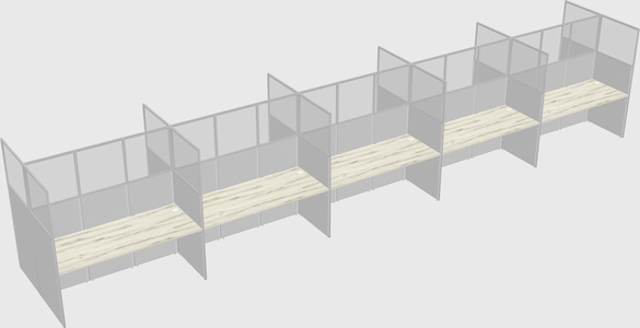 Shared rectangular cubicle