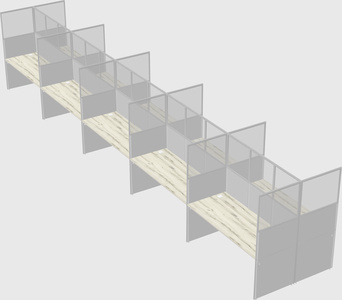 Shared rectangular cubicle