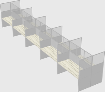 Shared rectangular cubicle