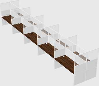Shared rectangular cubicle