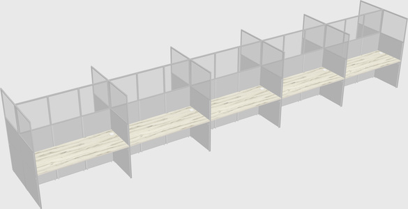 Shared rectangular cubicle
