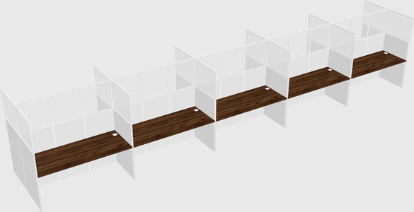 Shared rectangular cubicle