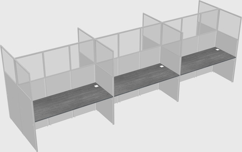 Shared rectangular cubicle