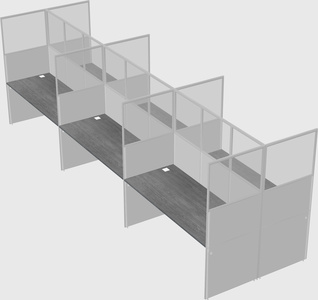 Shared rectangular cubicle