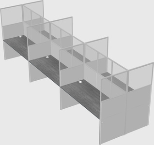 Shared rectangular cubicle