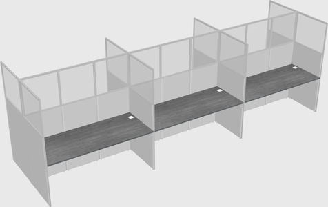 Shared rectangular cubicle