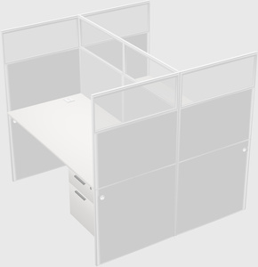 Shared rectangular cubicle