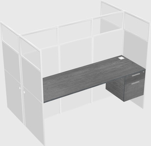 Shared rectangular cubicle