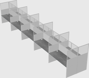 Shared rectangular cubicle