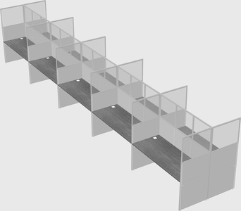 Shared rectangular cubicle