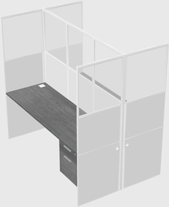 Shared rectangular cubicle