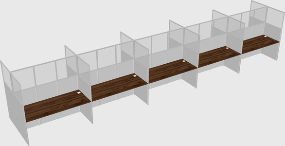 Shared rectangular cubicle