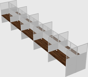 Shared rectangular cubicle