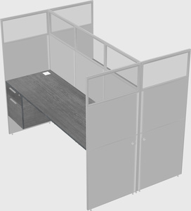 Shared rectangular cubicle
