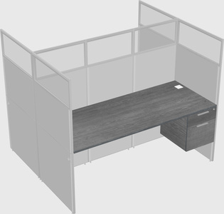 Shared rectangular cubicle