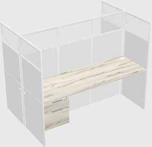 Shared rectangular cubicle