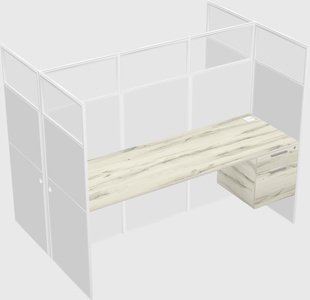 Shared rectangular cubicle