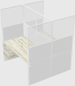 Shared rectangular cubicle