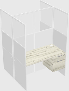 Shared rectangular cubicle