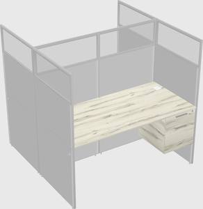 Shared rectangular cubicle
