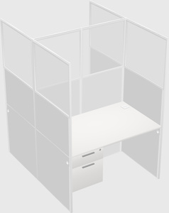 Shared rectangular cubicle