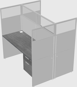 Shared rectangular cubicle