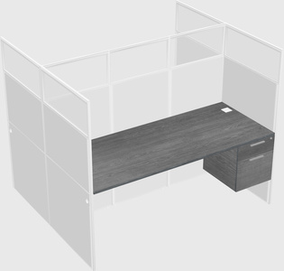 Shared rectangular cubicle
