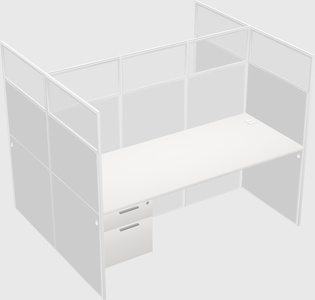Shared rectangular cubicle