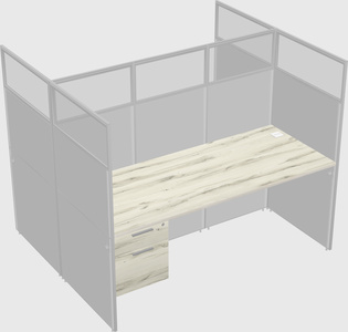 Shared rectangular cubicle