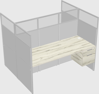 Shared rectangular cubicle